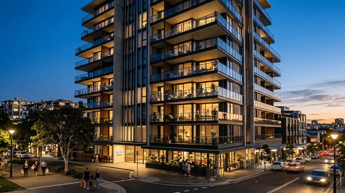 Strata Cover Confidence — modern strata building at dusk